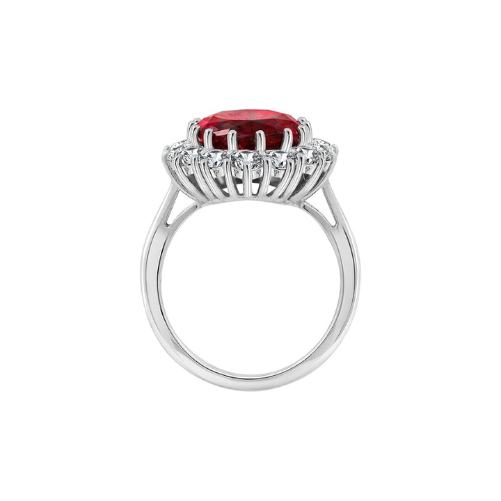 Elegante ring van wit goud met robijnaccent
