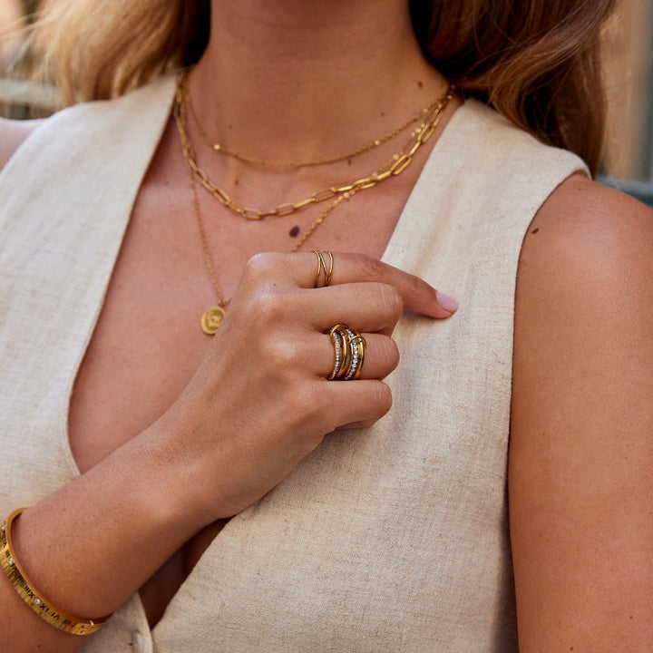 'Voor altijd' Link Kristal & Gouden Ring