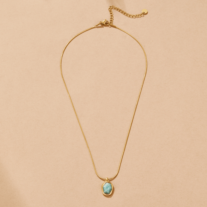 Gouden Aquamarijn Hanger Ketting