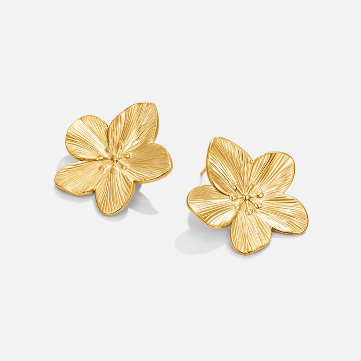 Elegante oorbellen met gouden bloemen