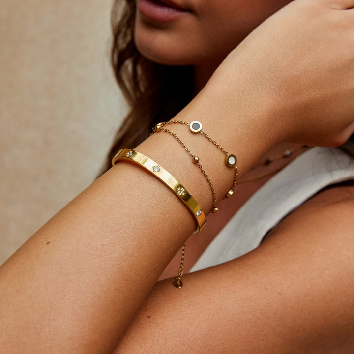 Gouden Klavertje Bangle