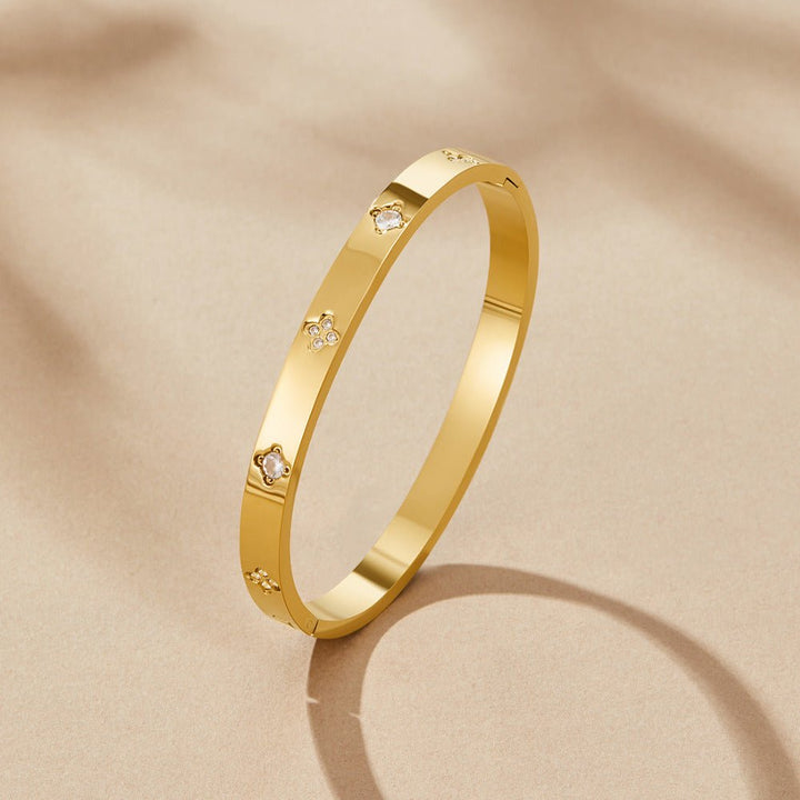 Gouden Klavertje Bangle
