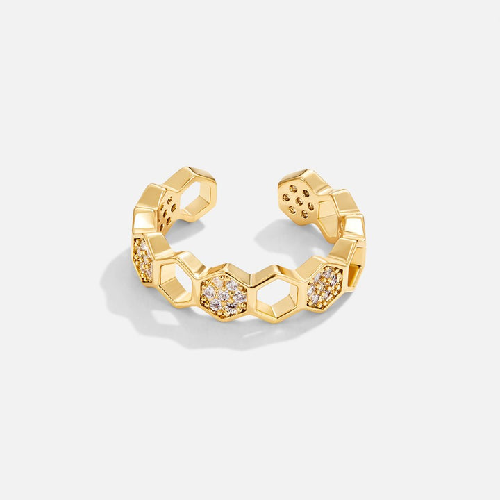 Elegante gouden ring met sprankelende zirkonia