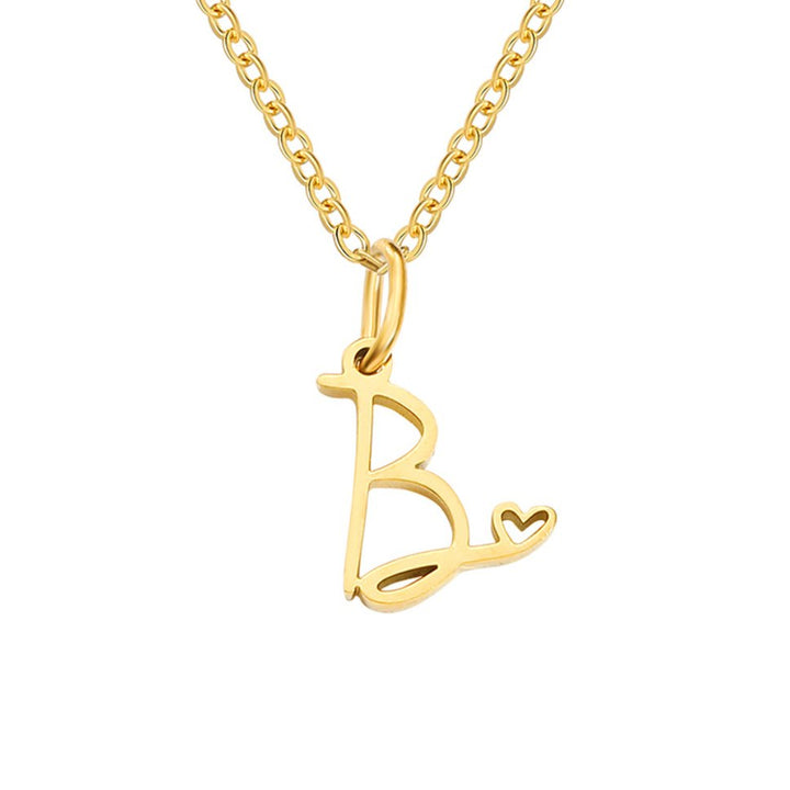Gouden Letter Hart Ketting.