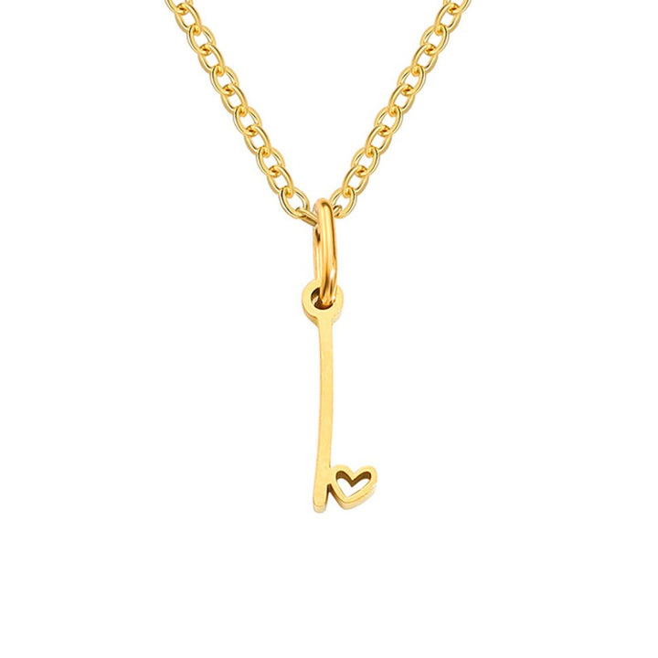 Gouden Letter Hart Ketting.