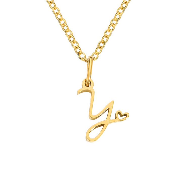 Gouden Letter Hart Ketting.