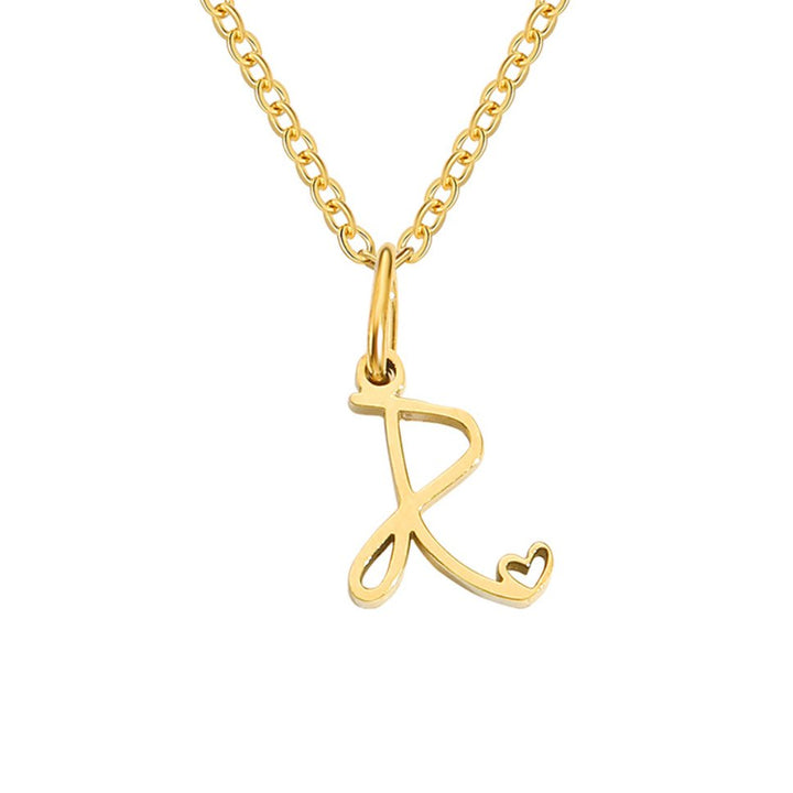 Gouden Letter Hart Ketting.