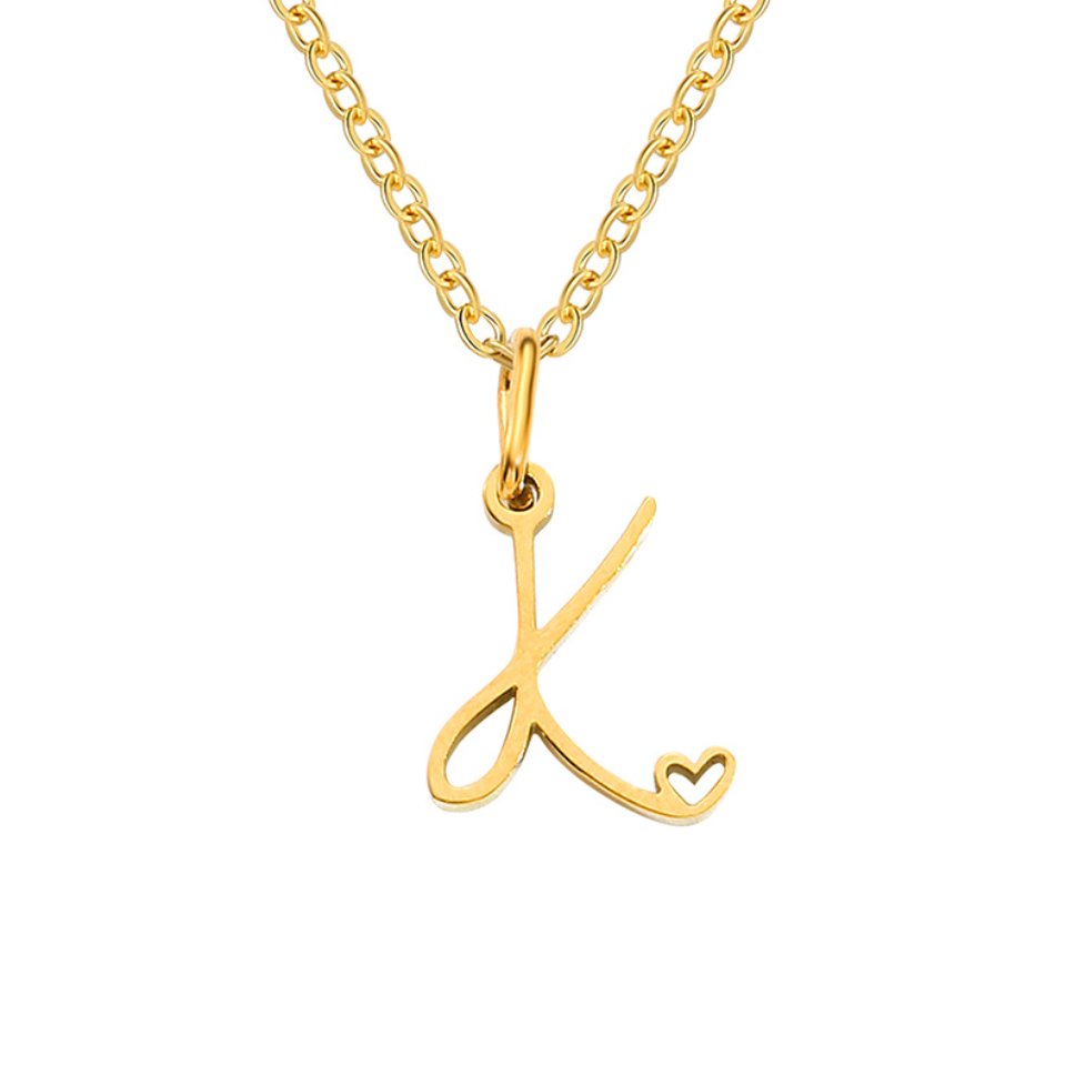 Gouden Letter Hart Ketting.