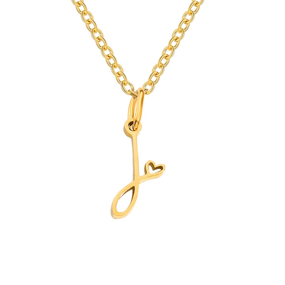 Gouden Letter Hart Ketting.