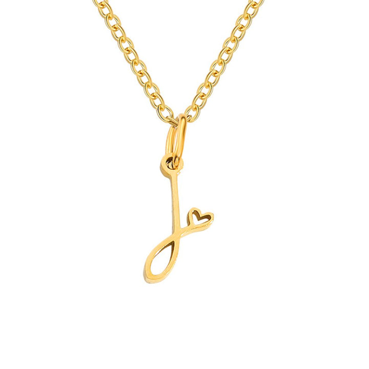 Gouden Letter Hart Ketting.
