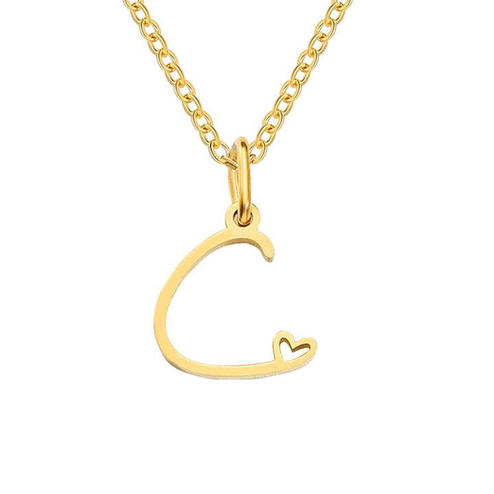 Gouden Letter Hart Ketting.
