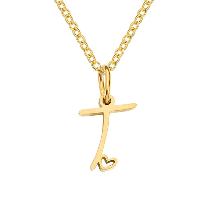 Gouden Letter Hart Ketting.