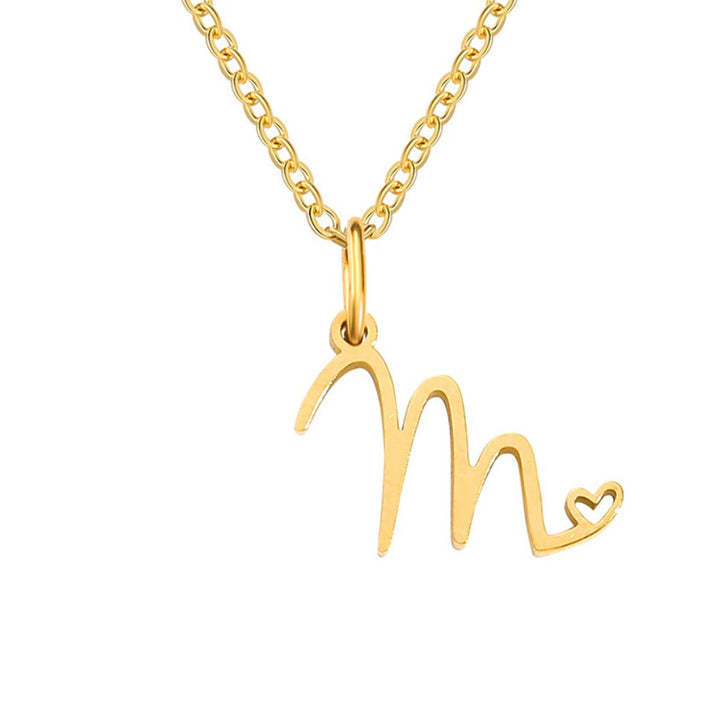 Gouden Letter Hart Ketting.