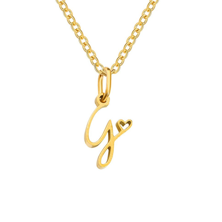 Gouden Letter Hart Ketting.