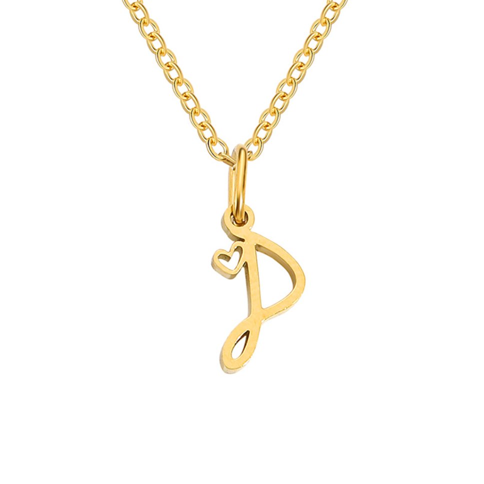 Gouden Letter Hart Ketting.