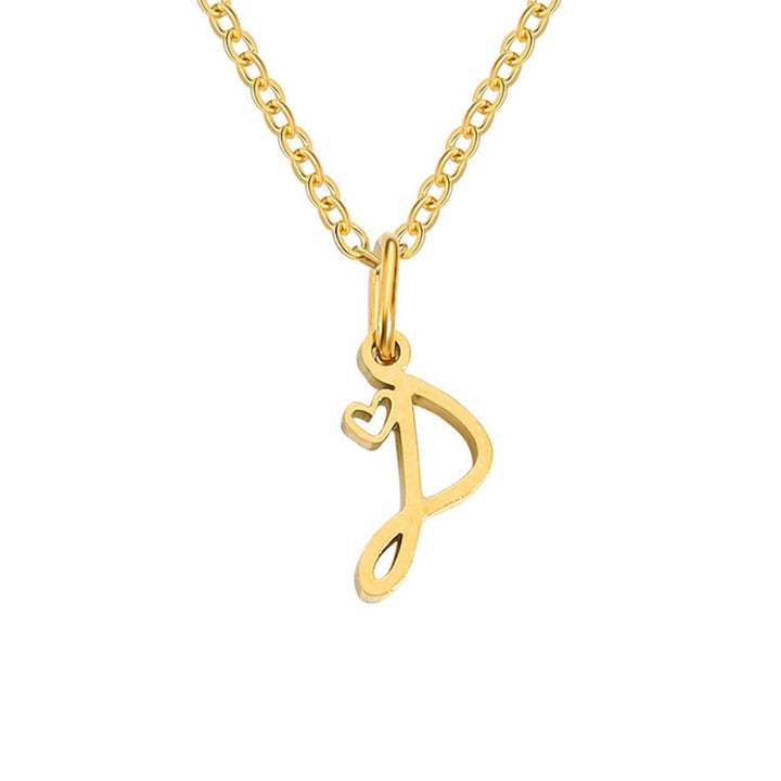 Gouden Letter Hart Ketting.