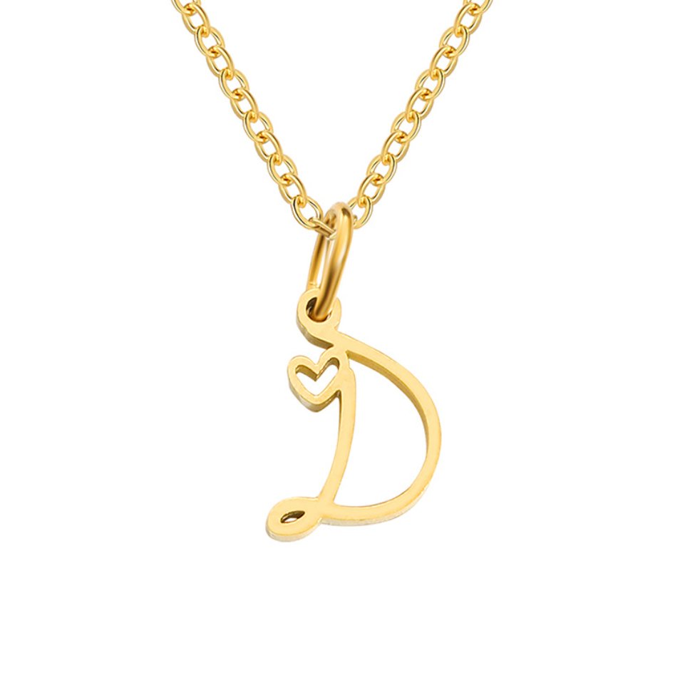 Gouden Letter Hart Ketting.