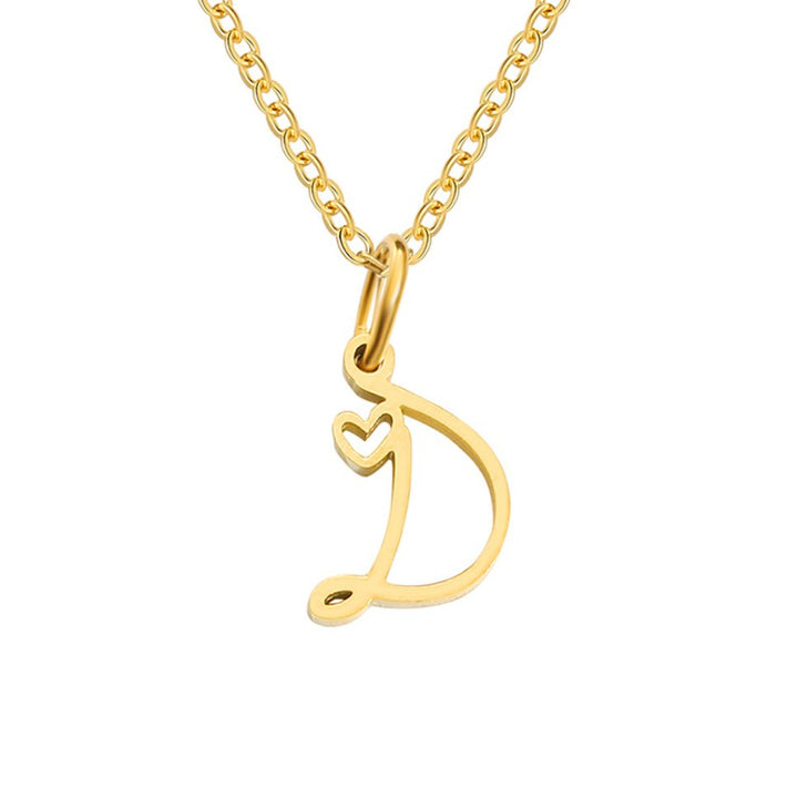 Gouden Letter Hart Ketting.