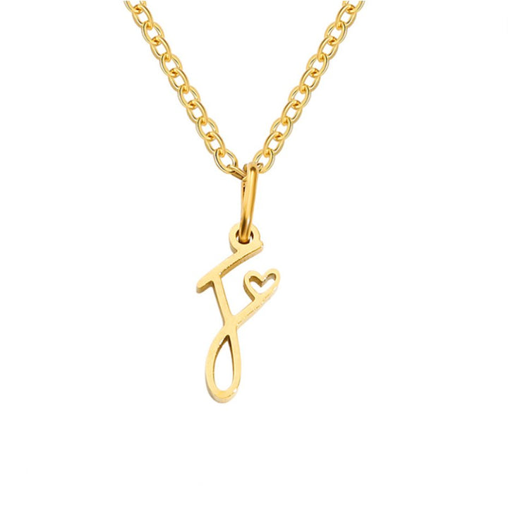 Gouden Letter Hart Ketting.