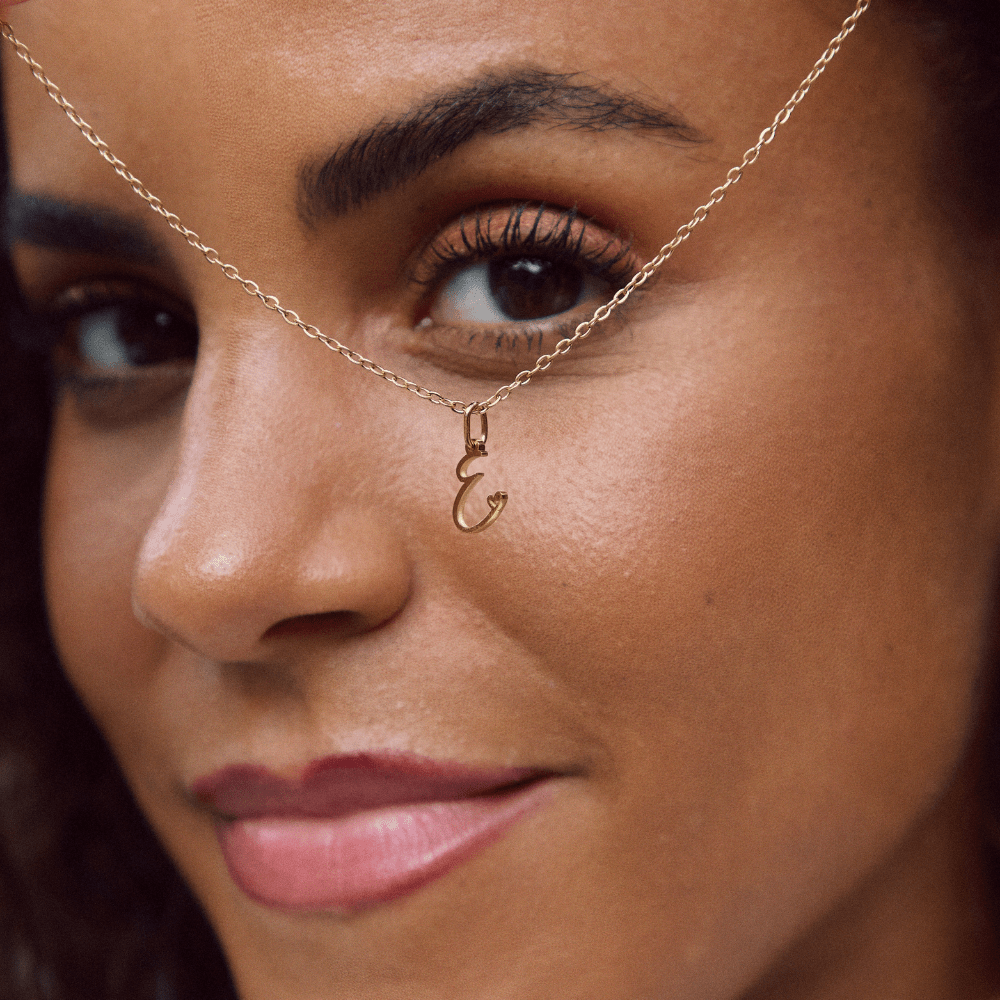 Gouden Letter Hart Ketting.