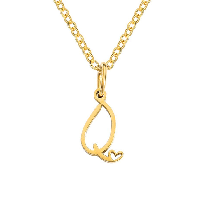Gouden Letter Hart Ketting.