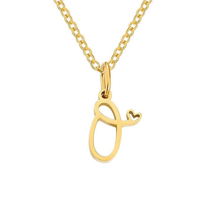 Gouden Letter Hart Ketting.