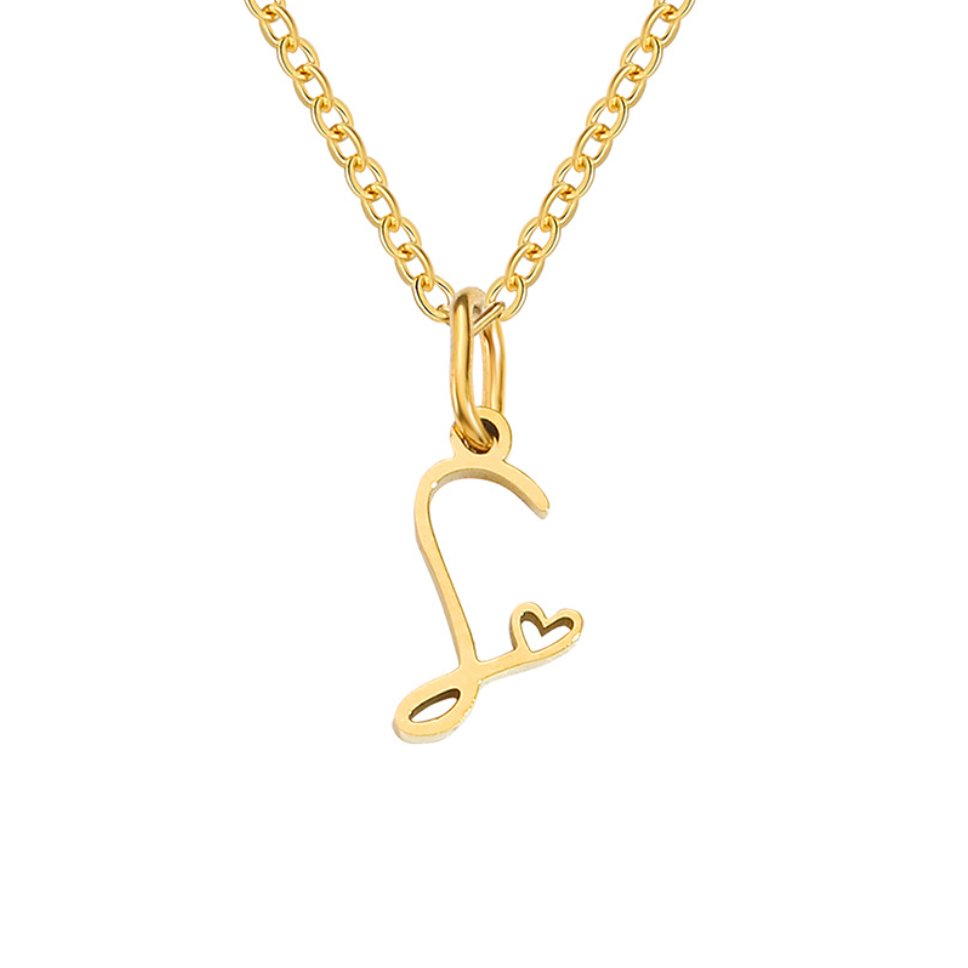 Gouden Letter Hart Ketting.