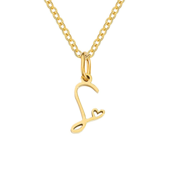 Gouden Letter Hart Ketting.