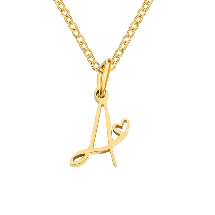 Gouden Letter Hart Ketting.