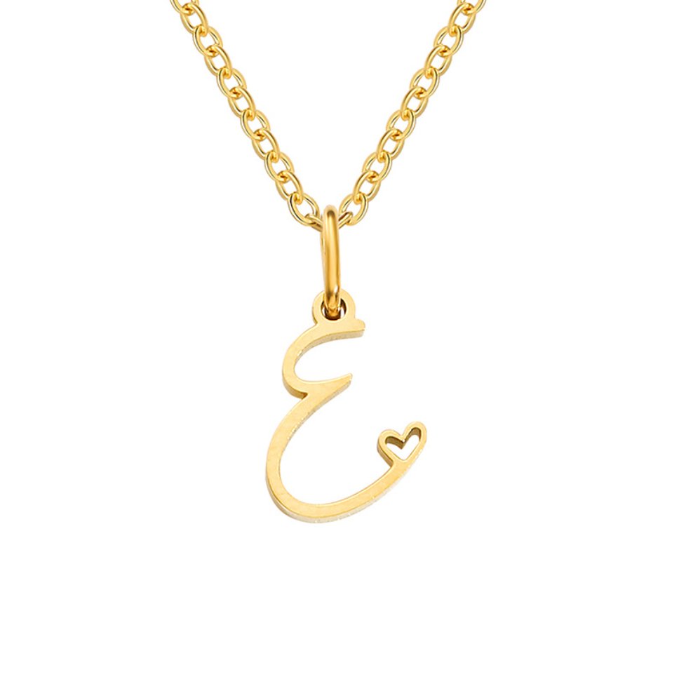 Gouden Letter Hart Ketting.