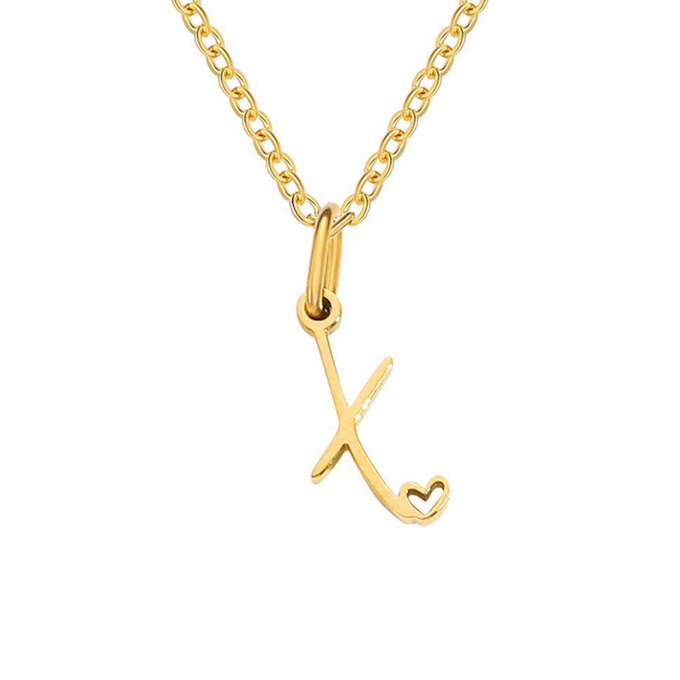 Gouden Letter Hart Ketting.