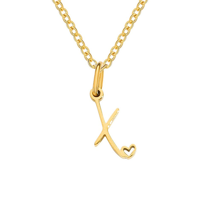 Gouden Letter Hart Ketting.