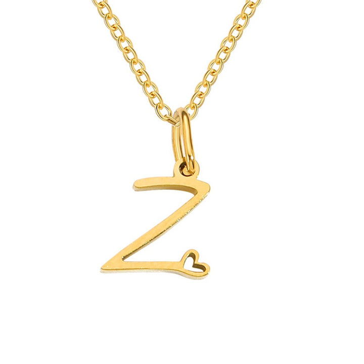 Gouden Letter Hart Ketting.