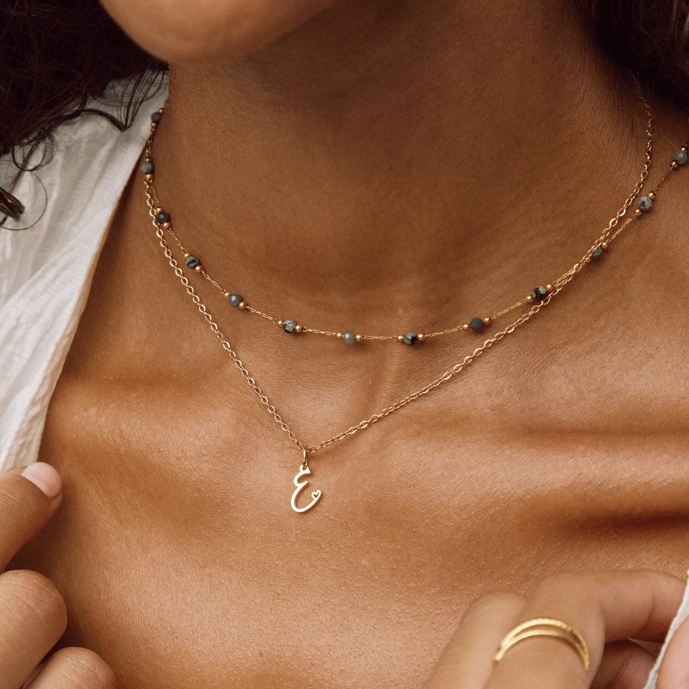 Gouden Letter Hart Ketting.