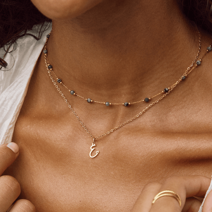 Gouden Letter Hart Ketting.
