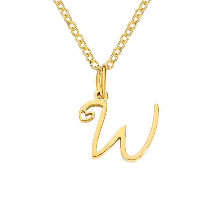 Gouden Letter Hart Ketting.