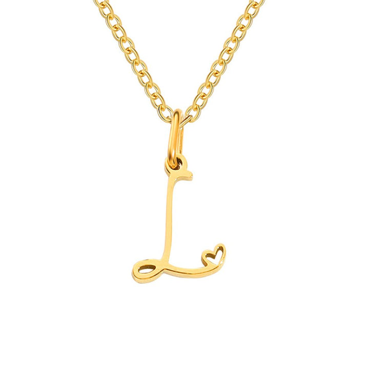 Gouden Letter Hart Ketting.