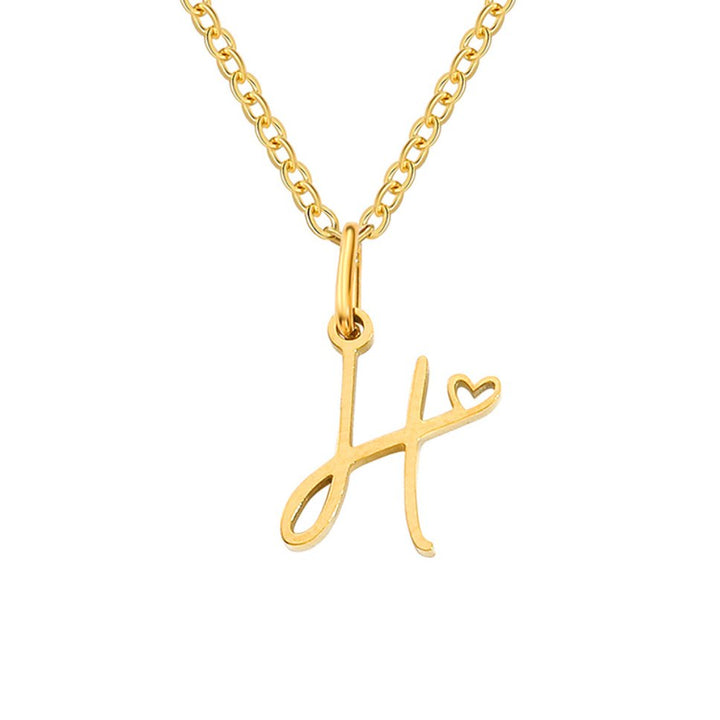 Gouden Letter Hart Ketting.