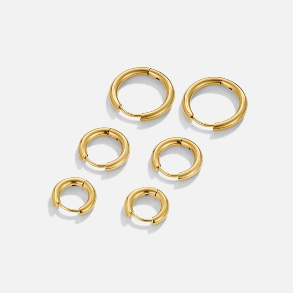 Gouden Trio Mini Hoop Set