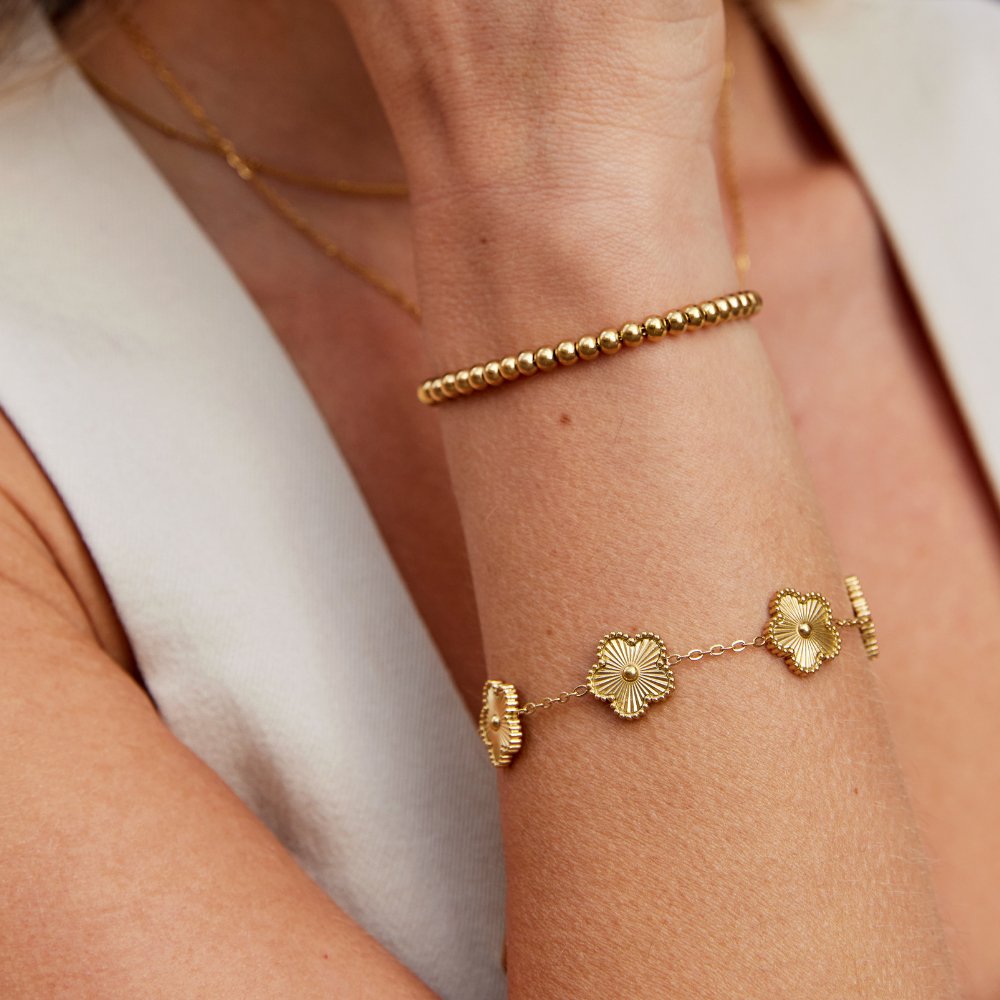 Gouden Klaver Armband
