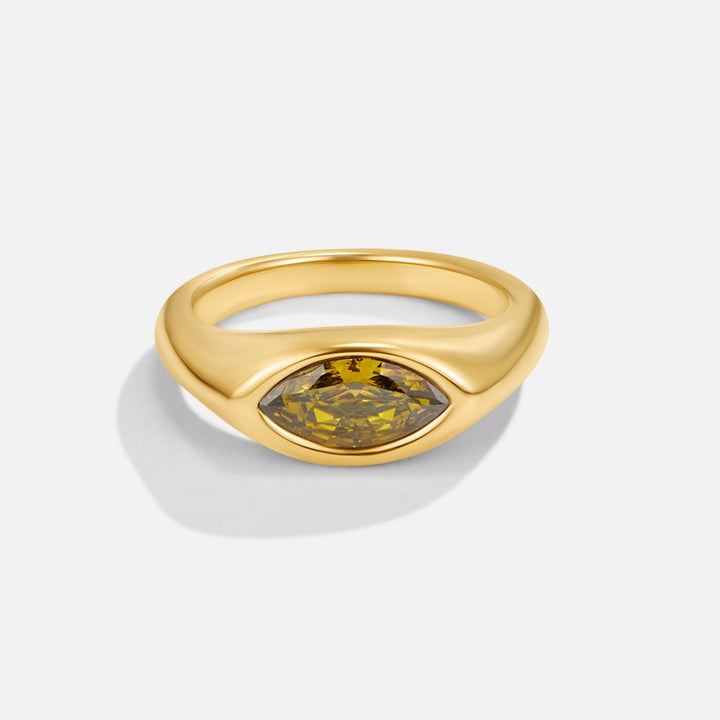Verfijnde groene zirkonia ring