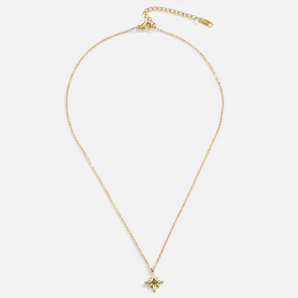 Gids Ster Smaragd Kristallen Ketting