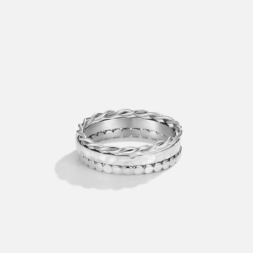 Hella Zilveren Gestapelde Ring