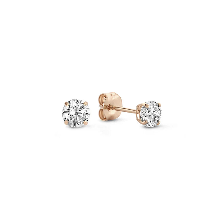 Oorbellen van wit goud met maansteen charme