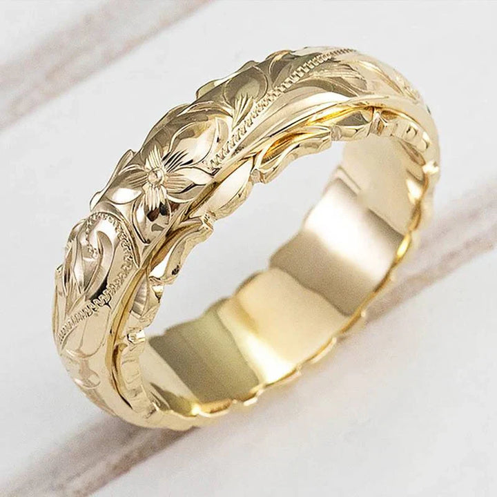 Elegante gouden bloemring met verfijnde details