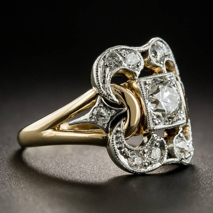 Stralende vintage zirkonia ring