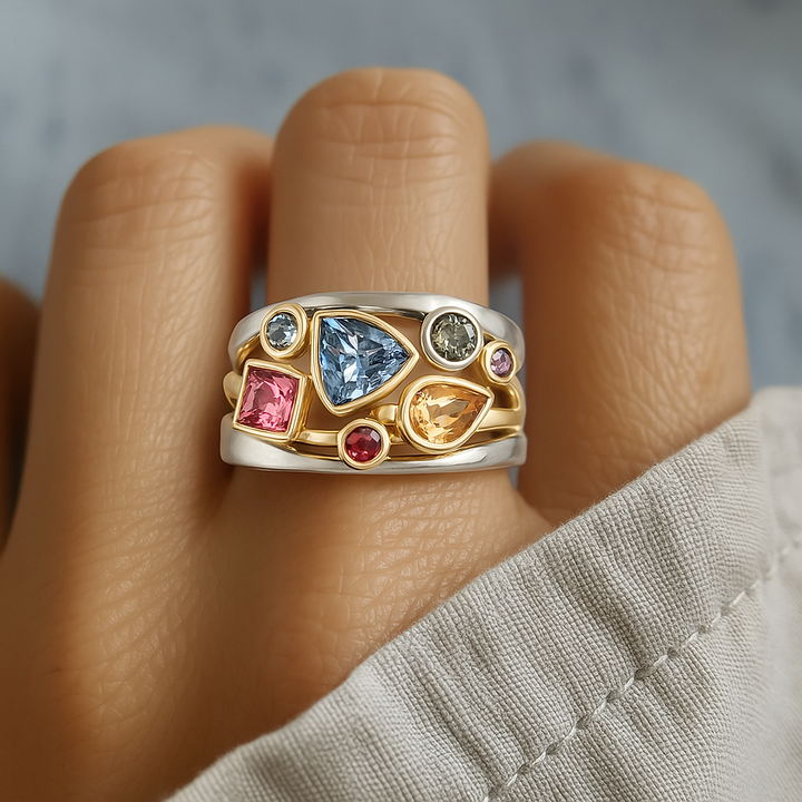 Klassieke zirkonia ring met verfijnd kleurenspel