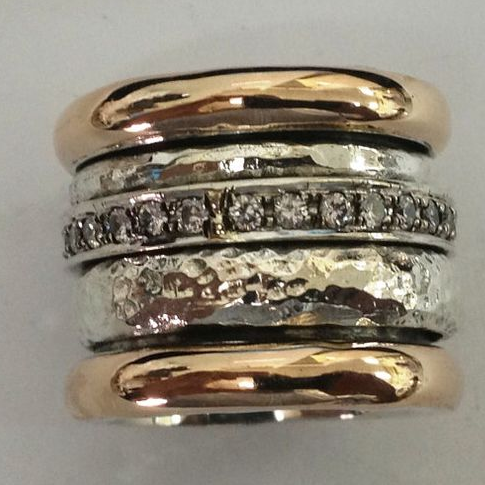 Meerkleurige gouden ring