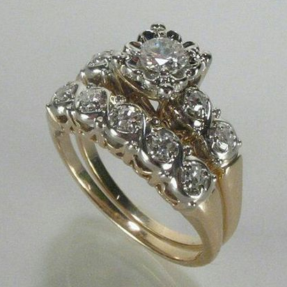 Vintage stijl gouden ring