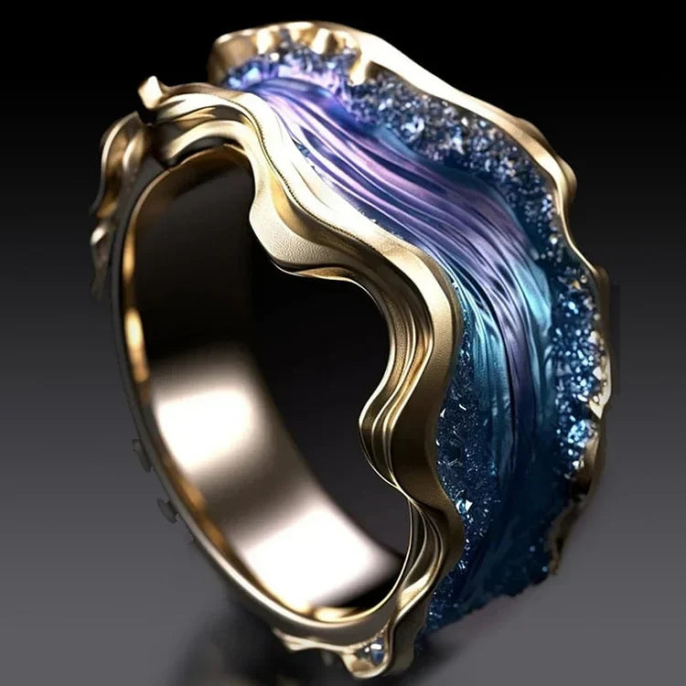 Elegante gouden oceaanring met verfijnde details